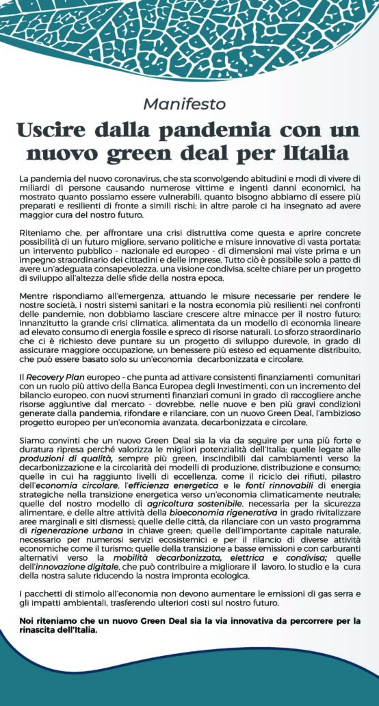 Manifesto Green deal Italia